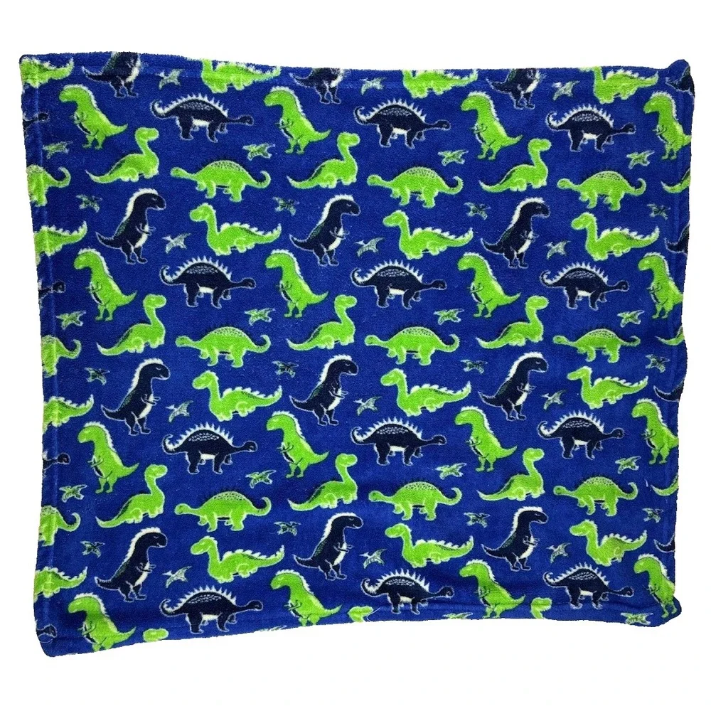Sam Salem & Sons Blue Green Dinosaur Baby Blanket Soft Fleece Lovey‎ Boy